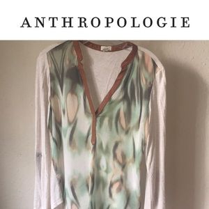 ANTHROPOLOGIE Sheer Long Sleeve Top